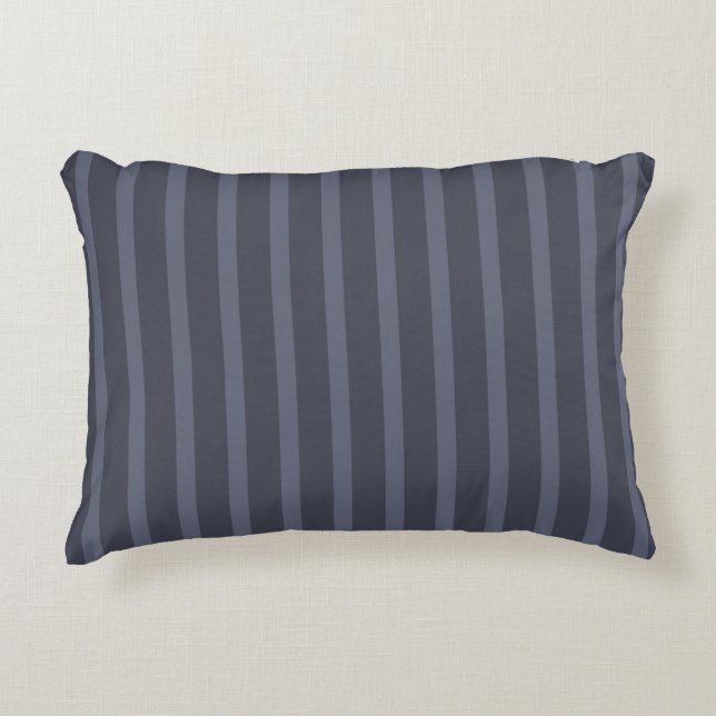 Modern Blue Grått Stripe Prydnadskudde (Framsidan)