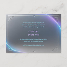 Modern Blue Gray Purple Electric Neon Glow Wedding Tilläggskort