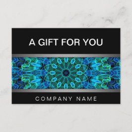 Modern Blue & Grönt Gems mandala-presentkort