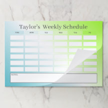 Modern Blue Grönt Gradient School Schedule