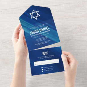 Modern Blue Grunge Bar Mitzvah