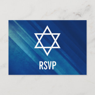 Modern Blue Grunge Pub Mitzvah OSA Kort