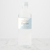 Modern Blue Guld Baptism Script Tack
