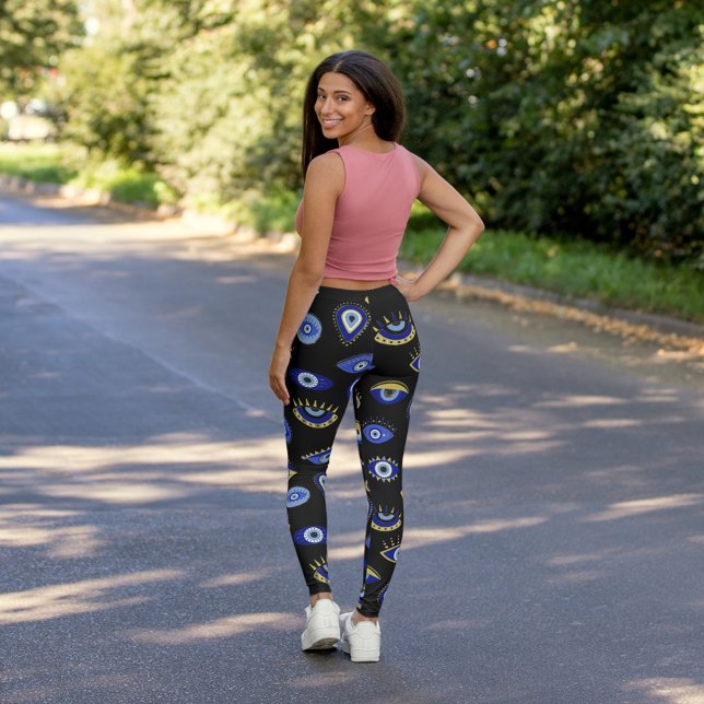Modern Blue Guld Evil Ögon Leggings (Skapare uppladdad)