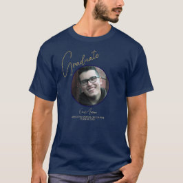 Modern Blue & Guld Student Photo Studenten Manar T Shirt