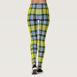 Modern Blue & Gult Tartan Play Mönster Leggings