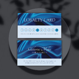 Modern Blue Hair & Makeup Artist Beauty Salon Lojalitetskort
