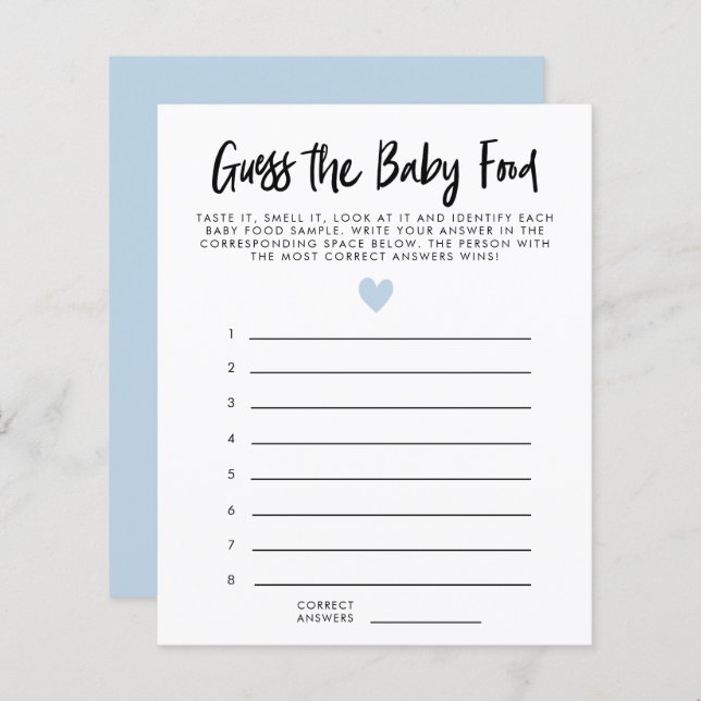 Modern Blue Heart gissar matstöten i Baby (Fram/baksida)