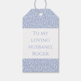 Modern Blue Heart Presentetikett