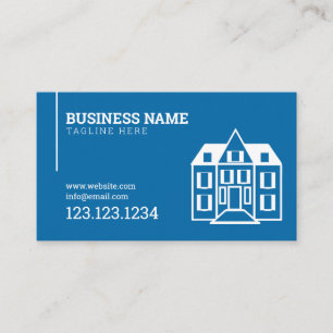 Modern Blue House Byggande Construction Company Visitkort