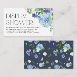 Modern Blue Hydrangea Flowers Visning Shower Tilläggskort