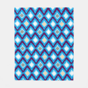 Modern Blue Ikat Diamonds Anpassningsbar Fleece Bl