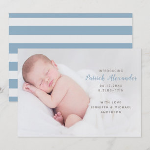 Modern Blue Introducducing Pojke Photo Meddelande