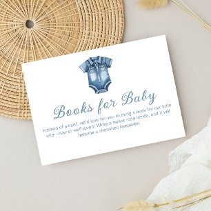 Modern Blue Jean Baby Denim Bokar for Baby Shower Tilläggskort