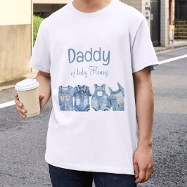 Modern Blue Jean Baby Pappa Baby Shower T Shirt