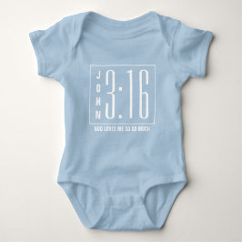 Modern Blue John 3:16 Christian Baby Bodykostym T Shirt