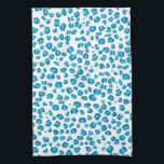 Modern Blue Leopard Mönster Animal Print Kökshandduk<br><div class="desc">Dansa ditt kök med den här coolan handduken. Gör en underbar husuppvärmning eller en bröllop-gåva! Du kan anpassa den och även lägga till text. Kolla min butik för mycket mer färg och mönster!</div>