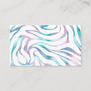 Modern Blue Lila Glitter Glam Zebra tryck Visitkort