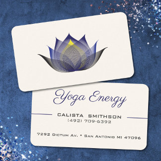 Modern Blue Lotus Flower-Elegant, unik Yoga Visitkort