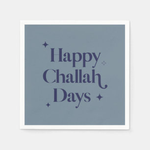 Modern Blue Lycklig Challah Days Hanukkah Pappersservett