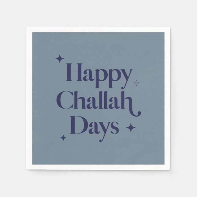 Modern Blue Lycklig Challah Days Hanukkah Pappersservett (Framsidan)