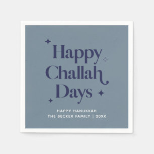Modern Blue Lycklig Challah Days Hanukkah Pappersservett