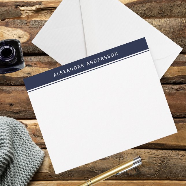 Modern Blue Manar Personlig Note Card Anteckningskort (Skapare uppladdad)
