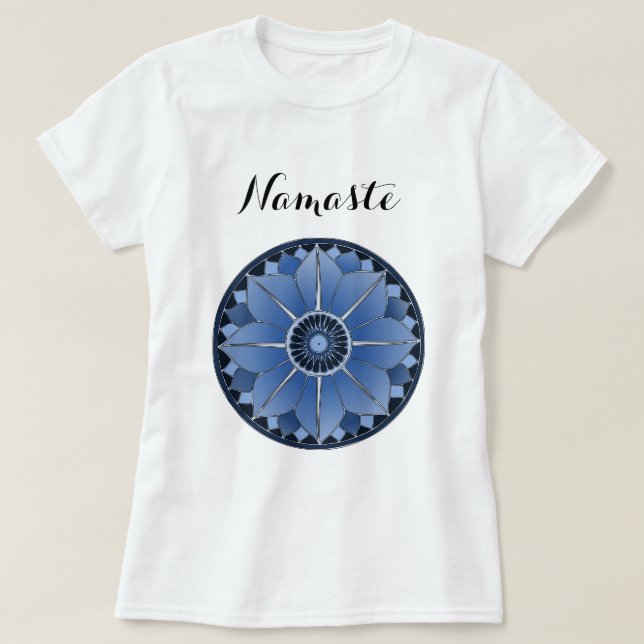 Modern Blue Mandala Namaste Tröja (Design framsida)