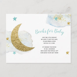 Modern Blue Måne Glitter Bokar för Baby-kort Vykort