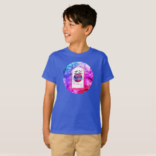 Modern Blue Måne-taloky Happy halloween Kids T Shirt