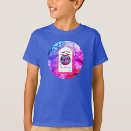 Modern Blue Måne-taloky Happy halloween Kids T Shirt