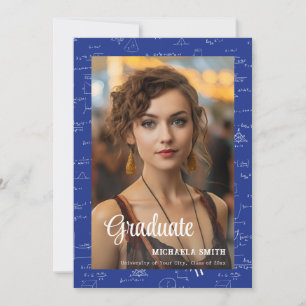 Modern Blue Math Photo College Graduation Message Meddelande