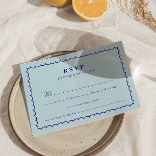 Modern Blue Mediterranean Snäcka Bröllop OSA Card Kort