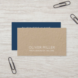 Modern Blue Minimalist Kraft Consultant Visitkort