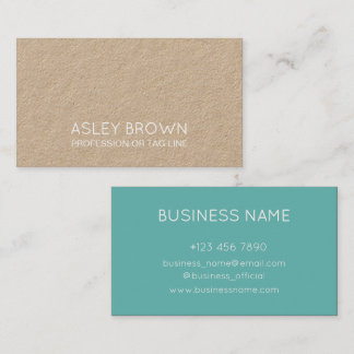 Modern Blue Minimalist Kraft Consultant Visitkort