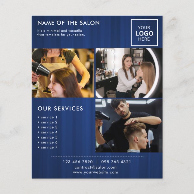 Modern Blue Minimalist Marknadsföring Flyer för Sa (Framsidan)