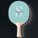 Modern Blue Monogram Personlig Namn Pingisracket<br><div class="desc">Modern Blue Monogram Personlig Namn Ping Pong Paddle . Du kan byta färg eller namn som du vill...  Anpassningsbar Ping Pong Paddle.</div>