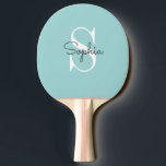 Modern Blue Monogram Personlig Namn Pingisracket<br><div class="desc">Modern Blue Monogram Personlig Namn Ping Pong Paddle . Du kan byta färg eller namn som du vill...  Anpassningsbar Ping Pong Paddle.</div>