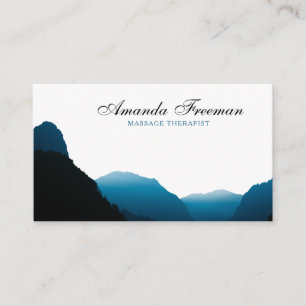 Modern Blue Mountains Silhouette Massage Therapy Visitkort