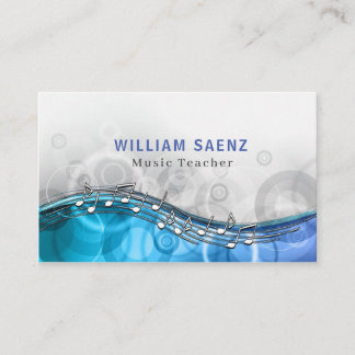 Modern Blue Music Teacher | Musiklärdomar Visitkort