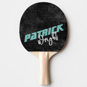Modern Blue Namn Monogram black Ping Pong Paddle Pingisracket