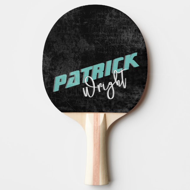 Modern Blue Namn Monogram black Ping Pong Paddle Pingisracket (Framsidan)