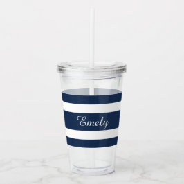 Modern Blue Namn-skript Take Away Mugg