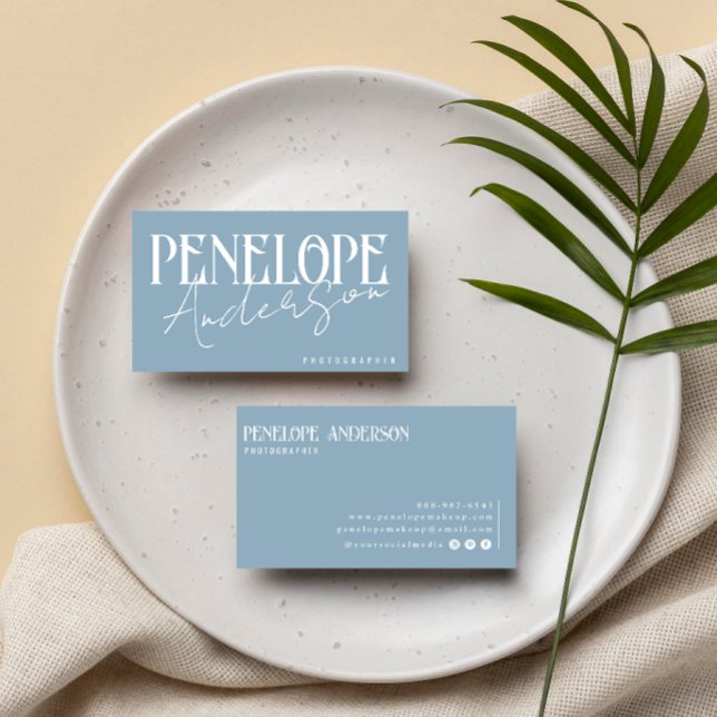 Modern Blue Neutralt Boho | Unikt Trendig för Eleg Visitkort (Skapare uppladdad)