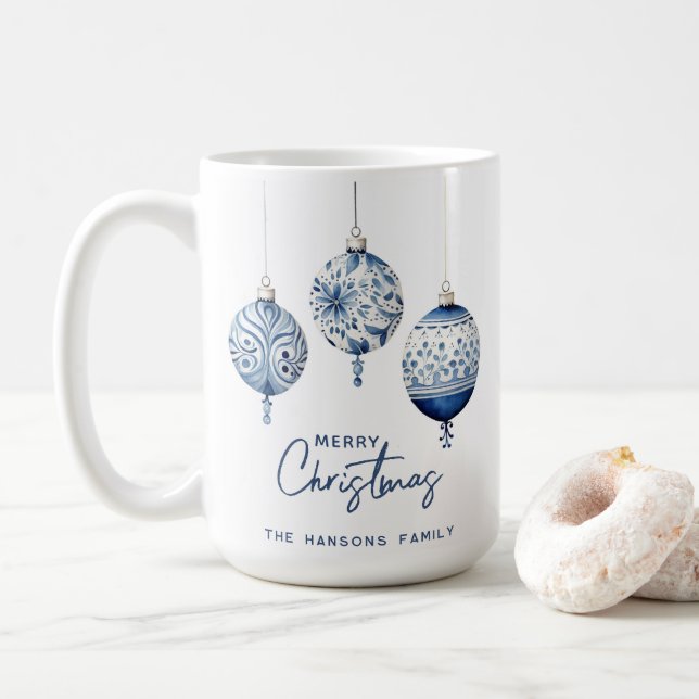 Modern Blue Nordic Stil Ornaments God jul Kaffemugg (Med munk)