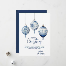 Modern Blue Nordic Stil Ornaments jul Julkort