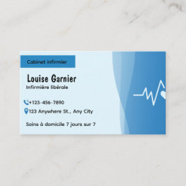 Modern Blue Nurse Business Card | Home Care Health Visitkort