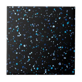 Modern Blue och Black Terrazzo Mönster Kakelplatta