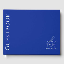 Modern Blue och White-Bröllop Gästböcker