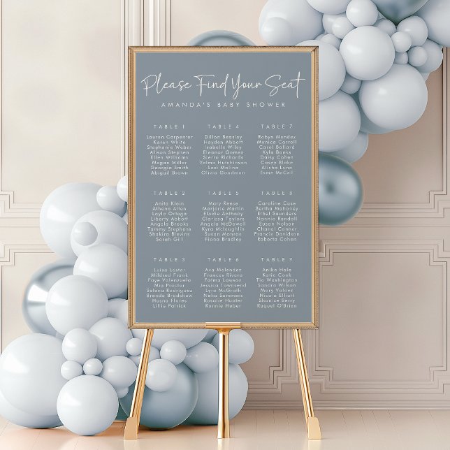 Modern Blue Oh Baby - enkelt sittdiagram Poster (Skapare uppladdad)